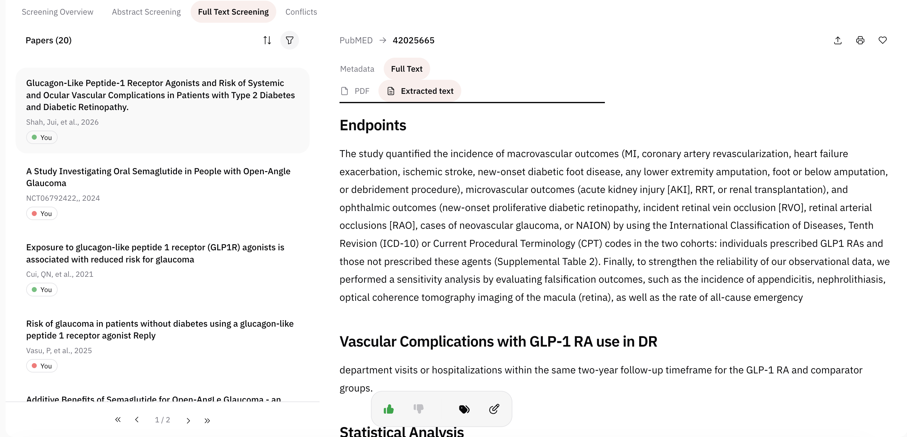 Full-text article screening in AIPRA